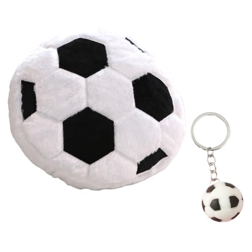 OPVXZAD Plüsch Fußball Sitzkissen, Football Kuscheltier Spielzeug Plüsch & Schlüsselanhänger, Stoffball Flauschige Fussball, Weiches Sportball Spielzeug, Fußballgeschenk für Jungen Kinderzimmer 35cm von OPVXZAD