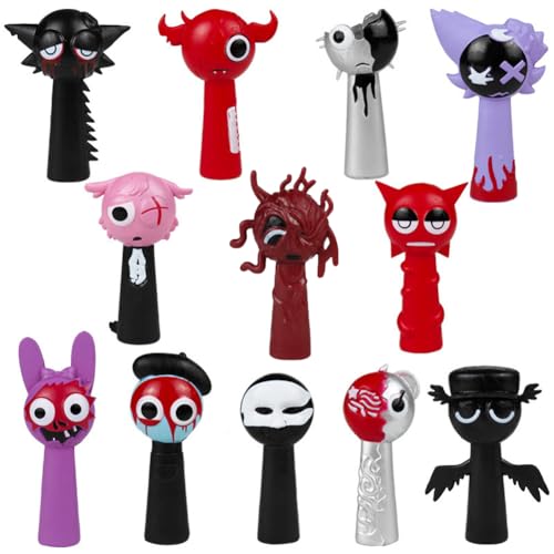OPVXZAD Sprunk Beats Spielzeugfigur Set 12 Stück Sprunkey Figurine Rhythmus-Spiel Zierspielzeug Lustige Sammelfigur für Spielefans Cartoon Lustige Figuren für die Sammlung von OPVXZAD