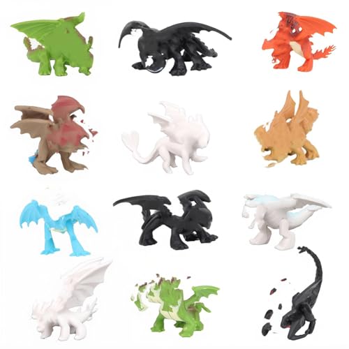 Set mit 12 Minifiguren, Drachen, Spielzeug, Drachen, Fantasie, für Kinder, Jungen, Mädchen, Thema, Geburtstag, Drache, Dekoration, Kuchen, kreatives Geschenk, Kollektion Kinder Set mit 12 Minifiguren, Drachen, Spielzeug, Drachen, Fantasie, für Kinder, Jungen, Mädchen, Thema, Geburtstag, Drache, Dekoration, Kuchen, kreatives Geschenk, Kollektion Kinder von OPVXZAD