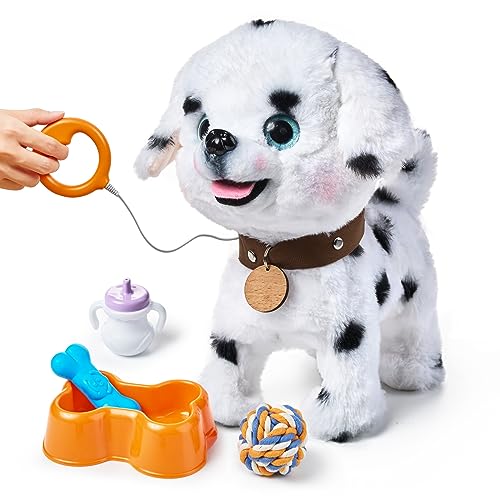 OR OR TU Hund Spielzeug Plüschwelpe Elektronische Haustiere mit Ferngesteuerter, der Läuft und Bellt, Realistisches Interaktives Spielzeug für Kinder Mädchen Junge Geschenk von OR OR TU