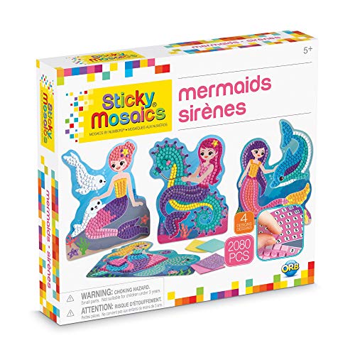 ORB 50986.0 Sticky Mosaics Sirenes – 50986 – DIY – Mosaik mit Zahlen – 24 cm – ab 5 Jahren, Mehrfarbig von ORB