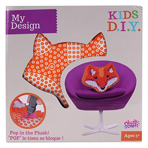 ORB - Dekokissen Fuchs - 14235 - Plush Craft - Orange - DIY - Kinder Spielzeug - Mein Design - Kreativität - Dekoration - Künstlerische Aktivität - 25,5 x 25,5 - Ab 5 Jahren von ORB