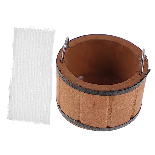 ORFOFE 1 Satz Mini- -badewanne Aus Holz Mit Handtuch, Puppenhaus-Badezimmer- -zubehör von ORFOFE