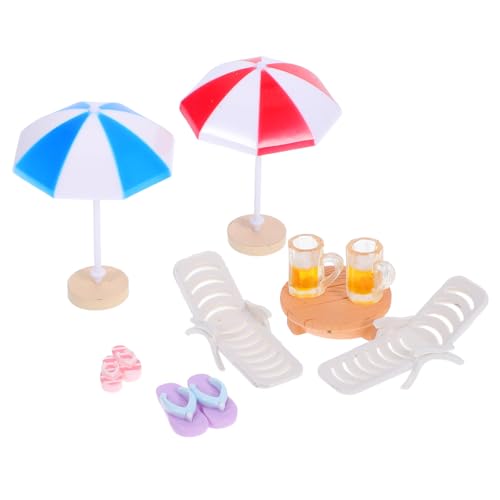 ORFOFE 1 Satz Miniatur Strand Deko Set Teiliges Möbelset mit Sonnenschirm und Tisch für Puppenhäuser Fairy Garden und Kreative Bastelprojekte Wetterfest und Langlebig ORFOFE 1 Satz Miniatur Strand Deko Set Teiliges Möbelset mit Sonnenschirm und Tisch für Puppenhäuser Fairy Garden und Kreative Bastelprojekte Wetterfest und Langlebig von ORFOFE