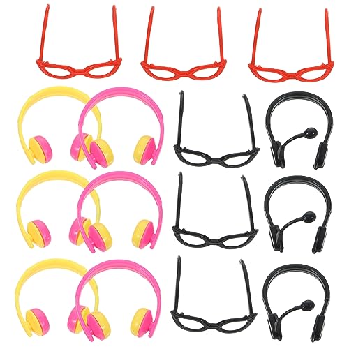ORFOFE 1 Set Doll Dress -up -Brille Entzückende Mini -Puppen -kopfhörer -headsets Requisiten ORFOFE 1 Set Doll Dress -up -Brille Entzückende Mini -Puppen -kopfhörer -headsets Requisiten von ORFOFE