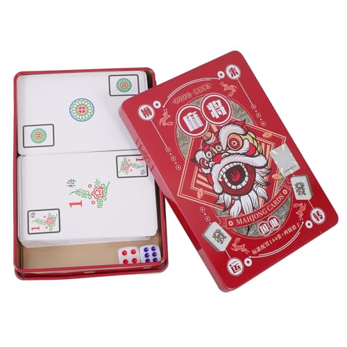ORFOFE Mahjong-Set Volle Größe Poker-Mahjong-Karten 144 Karten Tragbares Papiermaterial Für Camping von ORFOFE