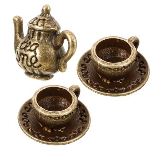 ORFOFE 1 Set Miniatur Mini Tee Tassen Metall Material Robust Sicher für Puppen von ORFOFE