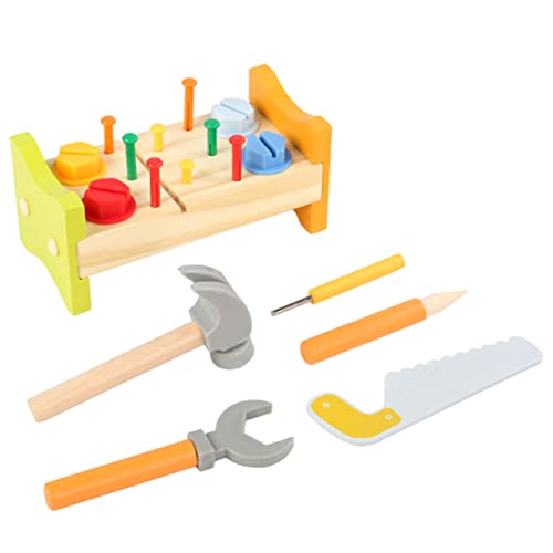 ORFOFE Baby-schlagspielzeug Aus Holz Mit Werkbank Und Hammer Pädagogisches Montessori-Spielzeug Für Kleinkinder Sicheres Und Robustes Spielzeug Für Jungen Und Mädchen von ORFOFE