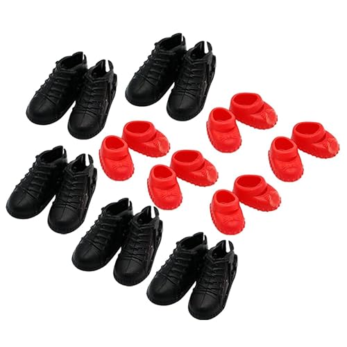 ORFOFE 10 Paare Puppenhaus Mini Schuhe Modell Schwarz Rot Realistische Miniatur Schuhe für Puppenhaus Zubehör und Fotorequisiten ORFOFE 10 Paare Puppenhaus Mini Schuhe Modell Schwarz Rot Realistische Miniatur Schuhe für Puppenhaus Zubehör und Fotorequisiten von ORFOFE