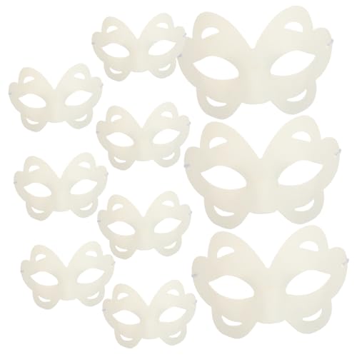 ORFOFE 10 Stück DIY Blanko Papiermasken zum Selbstgestalten Umweltfreundlich aus Papier Unbemalte Masken für Karneval Halloween Party Basteln für Erwachsene Kreative Maskenrohlinge von ORFOFE