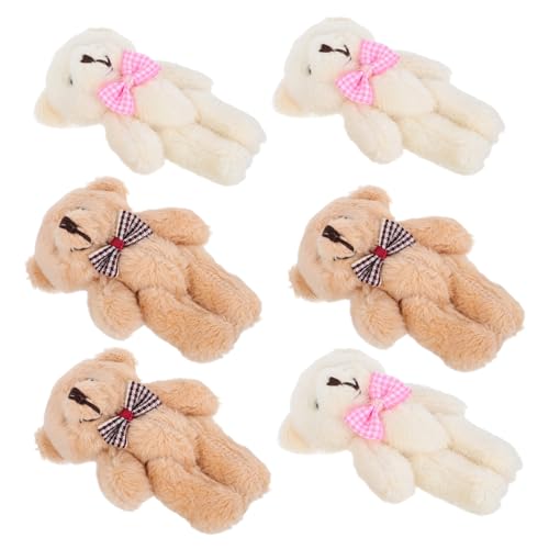ORFOFE 10 Stück Kleine Bären-Ornamente, Plüschbär-Puppen-anhänger, Dekorative Mini-bär-Puppen, Ausgestopfte Bären, Puppen-plüsch-Fliege-bären-anhänger von ORFOFE