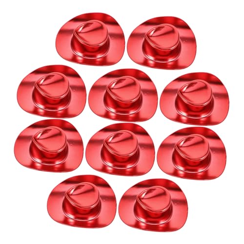 ORFOFE 10 Stück Mini Cowboy Hüte Plastik Western Cowgirl Miniatur Hüte für Puppendekoration Party Geburtstag Hochzeit Zubehör von ORFOFE