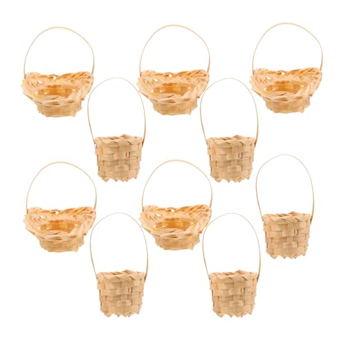 ORFOFE 10 Stück Mini Rattankörbe Puppenhausartikel Winzige Miniatur Imitat Rattankörbe Puppenhauszubehör Minikörbe Für Gastgeschenke Mini Aufbewahrungskörbe Miniaturspielzeug von ORFOFE
