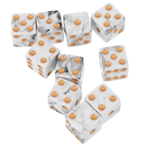 ORFOFE 10 Stück Teiliges Acryl Würfel Zweifarbig Dunkel Solide Spielwürfel mit Großen Punkten Pädagogisch Geeignet für Familienunterhaltung Party und Mathe Spiele von ORFOFE