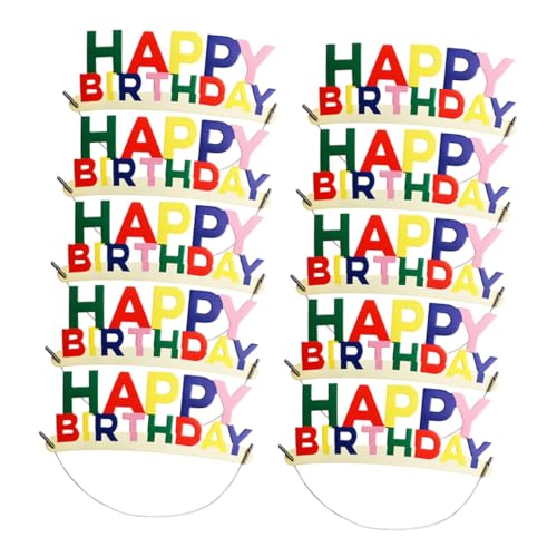 ORFOFE 10 Stück Teiliges Haarband Bunte Geburtstagsdeko Kopfband mit Happy Birthday Dekorativ Tragbar für Mädchen Jungen Party Foto Requisiten ORFOFE 10 Stück Teiliges Haarband Bunte Geburtstagsdeko Kopfband mit Happy Birthday Dekorativ Tragbar für Mädchen Jungen Party Foto Requisiten von ORFOFE
