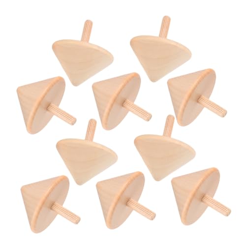 ORFOFE 10 Stück Teiliges Holz DIY Malspielzeug für Natürliche Handgefertigte Gyroskop Spielzeuge Fördert Feinmotorik Konzentration für Innen und Außenbereich von ORFOFE