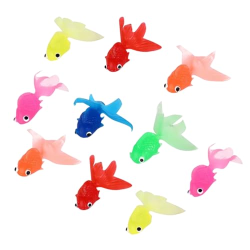 ORFOFE 10 Stück Teiliges Künstliche Goldfisch Modelle aus Umweltfreundlichem TPR Material Realistische Weiche Zierfische für Tropische Aquarien Dekoration Vielfältige Farben für Aquarium von ORFOFE