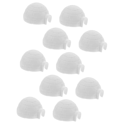 ORFOFE 10 Stück Teiliges Kunststoff Igloo Modell Realistischen Polartier Figuren Dekorative Mini Eishaus Figuren für Kreative Tisch Wohnraumdekoration von ORFOFE