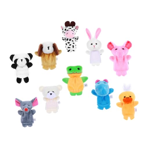 ORFOFE 10 Stück Teiliges Kuschelige Fingerpuppen aus Plüsch Weiche Tierfiguren Fingerpuppen für Junge Mädchen Fördert Eltern Junge Mädchen interaktion und Entspannt mit Niedlichen von ORFOFE