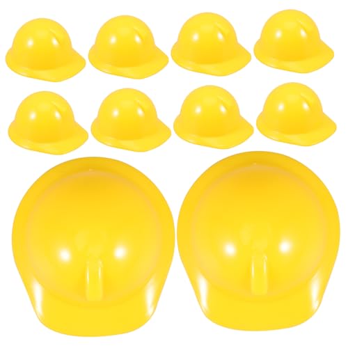 ORFOFE 10 Stück Teiliges Mini Bauarbeiter Helm aus Robustem Kunststoff Leichter Puppenhelm für DIY Haustierkopfschutz Gelber Mini Sicherheitshelm für Baustellen themenparty Dekoration von ORFOFE
