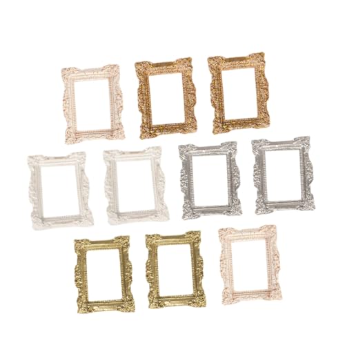 ORFOFE 10 Stück Teiliges Mini Bilderrahmen Vintage Resin Kompakt und Leicht Antike Foto Display Rahmen für DIY Schmuck Puppenhaus Dekoration Farbenfroh und Langlebig von ORFOFE