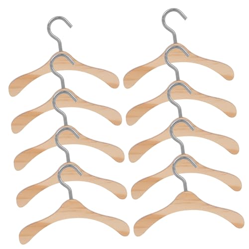 ORFOFE 10 Stück Teiliges Mini Holz kleiderbügel für Puppenkleidung Robuste Miniatur wäschebügel Platzsparend und Langlebig Geeignet für Kleine Puppen für Puppenschränke und Spielzimmer von ORFOFE