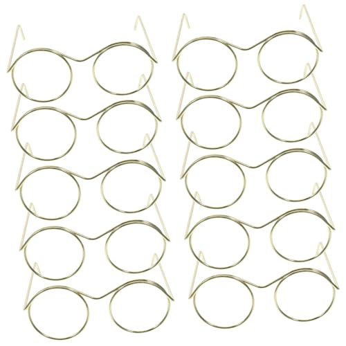 ORFOFE 10 Stück Teiliges Mini Puppenbrillen aus Metall Klassische Runde Rahmen ohne Gläser Kreative Bastelsonnenbrillen für Puppenhaus und Puppenzubehör Goldfarbene Miniatur Brillen für ORFOFE 10 Stück Teiliges Mini Puppenbrillen aus Metall Klassische Runde Rahmen ohne Gläser Kreative Bastelsonnenbrillen für Puppenhaus und Puppenzubehör Goldfarbene Miniatur Brillen für von ORFOFE