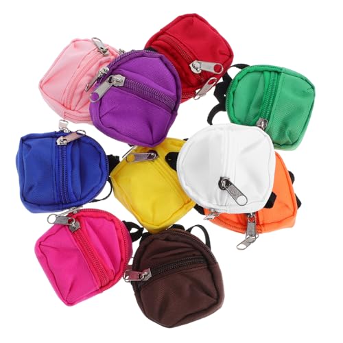 ORFOFE 10 Stück Teiliges Mini Rucksack für Puppen Zipper Taschen Leichter Kompakter Spielrucksack für Passend Fördert Kreatives Rollenspiel und Puppenabenteuer Unterwegs von ORFOFE
