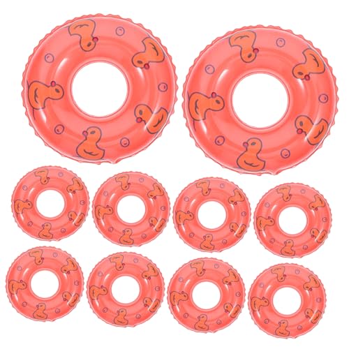 ORFOFE 10 Stück Teiliges Mini Schwimmring PVC Deko Swimming Rings für Puppenhaus Kinderzimmer Badeente Zubehör Realistische Mini Schwimmringe für DIY und Partydeko von ORFOFE