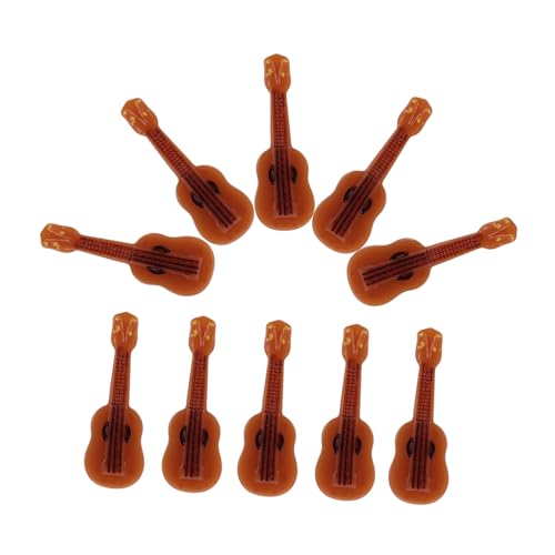 ORFOFE 10 Stück Teiliges Miniatur gitarrenmodell aus Resin Realistische Puppenhaus Dekoration Kreative Mini Gitarren für Miniaturwelten Langlebig und Detailgetreu für Sammler und von ORFOFE