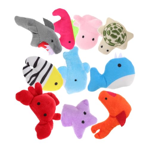 ORFOFE 10 Stück Teiliges Plüsch Fingerpuppen Meerestiere Weiche Handpuppen für Dehnbare Fingertiere Interaktives Kreativität und Fantasie von ORFOFE