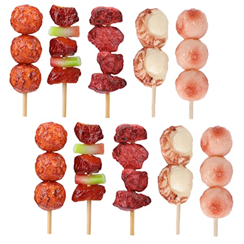 ORFOFE 10 Stück Teiliges Realistische Grillspieße Lebensechte Barbecue Fleischattrappen Kindersicheres Küchenspielzeug Dekoratives Prop für Puppenhaus Geeignet für Grillfans und ORFOFE 10 Stück Teiliges Realistische Grillspieße Lebensechte Barbecue Fleischattrappen Kindersicheres Küchenspielzeug Dekoratives Prop für Puppenhaus Geeignet für Grillfans und von ORFOFE