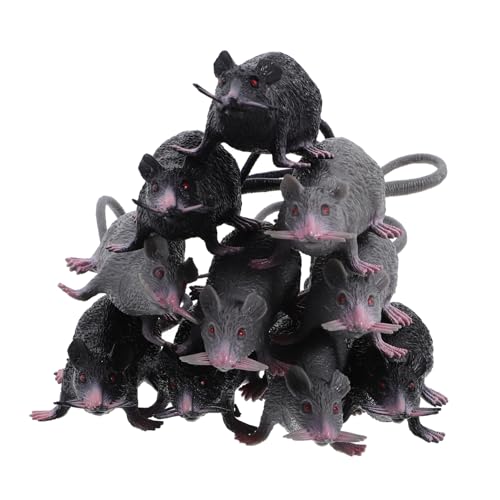 ORFOFE 10 Stück Teiliges Realistische Rattenmodelle Schwarz Lebensechte Halloween Deko Gruselige Streichspielzeuge Wiederverwendbare Kunststoffmäuse für Party und Scherze ORFOFE 10 Stück Teiliges Realistische Rattenmodelle Schwarz Lebensechte Halloween Deko Gruselige Streichspielzeuge Wiederverwendbare Kunststoffmäuse für Party und Scherze von ORFOFE
