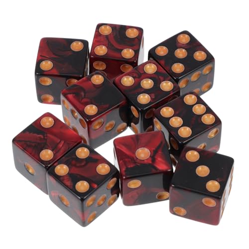 ORFOFE 10 Stück Teiliges Zweifarbige Spielwürfel aus Acryl mit Großen Punkten und Abgerundeten Ecken Robust und Sicher für Bar Spiele Matheunterricht und Vielseitige Brettspiele von ORFOFE