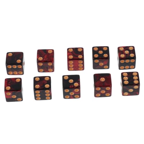 ORFOFE 10 Stück Teiliges Zweifarbiger Acryl Spielwürfel mit Großen Punkten und Abgerundeten Ecken Robuste Solid Dices für Brettspiele Rollenspiele und Partyspiele Leicht und Tragbar von ORFOFE