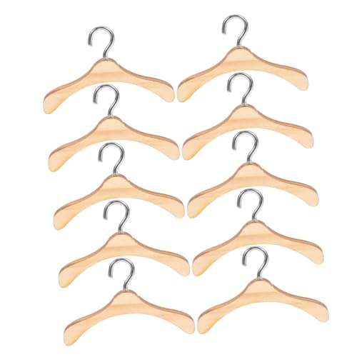 ORFOFE 10 Stück Teiliges für Bjd Puppen Natürliche Holzfarbe Praktische Puppenkleiderbügel für Puppengarderobe und Miniaturpuppen-zubehör ORFOFE 10 Stück Teiliges für Bjd Puppen Natürliche Holzfarbe Praktische Puppenkleiderbügel für Puppengarderobe und Miniaturpuppen-zubehör von ORFOFE