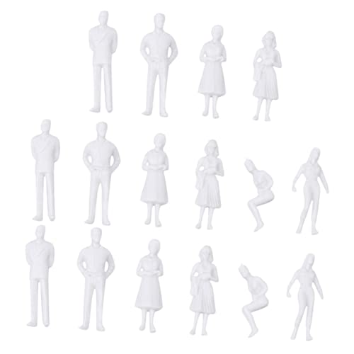 ORFOFE 10 Stück Unbemalte Modellbau Figuren für Architektur Miniatur Landschaften DIY Bemalung Geeignet für Modelleisenbahn und Puppenhaus von ORFOFE