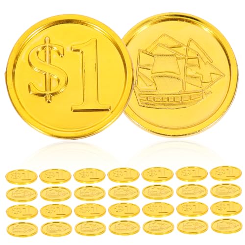 ORFOFE 100 Stück 1 Yuan Piratenmünze Gefälschte Münzen Piratenmustermünze Piratenmünzen Kleine Münze Requisiten Kompakte Münzen Kinder Lustiges Spielzeug Piratenschatz Wiederverwendbare von ORFOFE