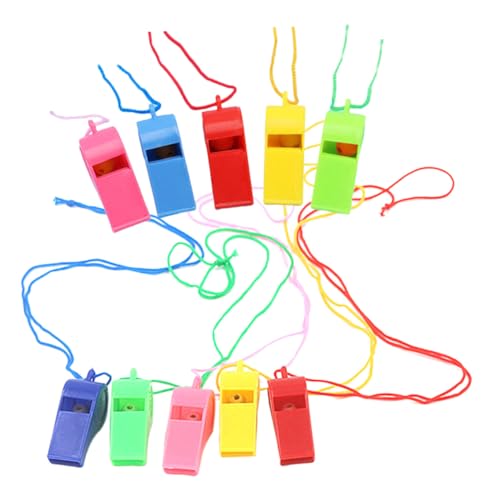 ORFOFE 100 Stück Bunte Kunststoff Trillerpfeifen Schiedsrichterpfeifen Mehrzweckpfeifen für Party Giveaways Kindergeburtstag Sportveranstaltungen und Fußballfans von ORFOFE
