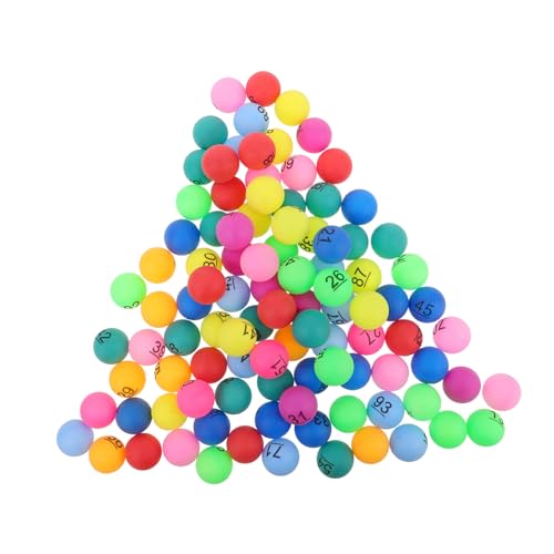 ORFOFE 100 Stück Bunte Nummerierte Kunststoffbälle für Bingo Tombola Partydekorationen Vielseitige Kleine Spielbälle für Bar Geburtstag Fest Veranstaltungen von ORFOFE