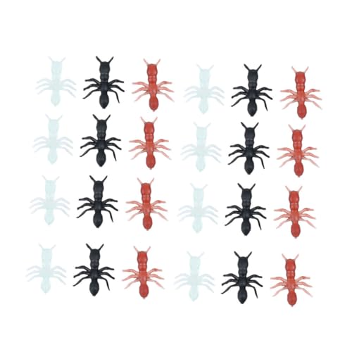 ORFOFE 100 Stück Halloween Simulation Ameisen aus Kunststoff Lebensechte Leichte Bunte Deko für Party und Gruselspaß für Innen Außendekoration von ORFOFE