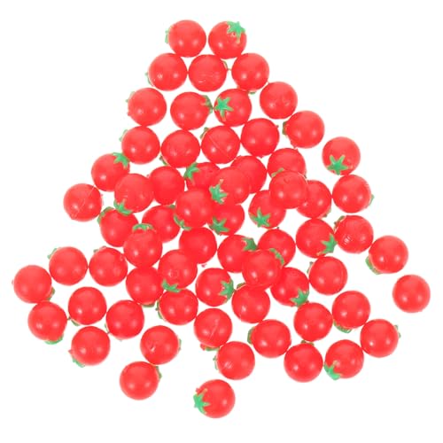 ORFOFE 100 Stück Mini Simulation Kirsch-Tomaten Dekoration Realistische Mini Gemüse für Puppenhaus Miniatur Essensrequisiten Lernhilfe Langlebig Detailgetreu von ORFOFE