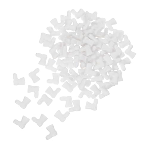 ORFOFE 100 Stück Mini Weihnachtsstiefel aus Kunststoff Miniatur Santa Claus Boots für Puppenhaus Weiße Bastelstiefel für Weihnachtsdeko Geeignet für DIY Bastelprojekte und Tischdekoration von ORFOFE