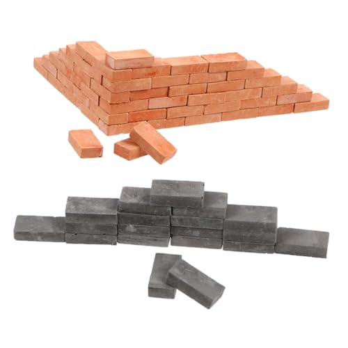 ORFOFE 100 Stück Modellziegel für DIY Sandtisch Landschaftsbau Langlebig Handgefertigt für Modellbau Bastelprojekte und Feengärten von ORFOFE