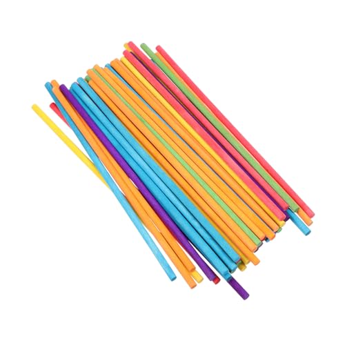 ORFOFE 100 Stück Musikspielzeug Holzschläger Percussion Stäbe Bunte Rhythmusstäbe für Frühkindliche Musikalische Bildung und Gruppenaktivitäten Sicher Langlebig von ORFOFE