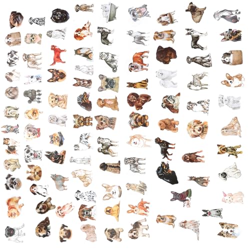 ORFOFE 100 Stück Niedliche Cartoon Hund Aufkleber Wasserfest Mehrzweckig DIY Deko für Laptop Fahrrad Koffer Scrapbook Geschenk von ORFOFE