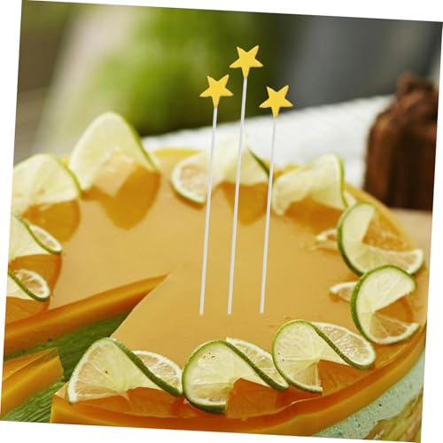 ORFOFE 100 Stück Stern Cupcake Toppers aus Weichem Schwamm Kreative Gelbe Sterne Kuchen Dekoration Einfach Einzustecken Vielseitig für Geburtstag Hochzeit Babyparty und Veranstaltung von ORFOFE