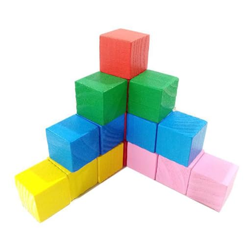 ORFOFE 100 Stück Teiliges Kleine Bunte Holzwürfel für Robuste Quadratische Bausteine aus Glattem Holz für DIY Bastelprojekte und Frühe Mathematische Lernspiele von ORFOFE