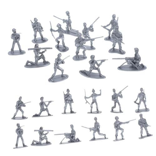 ORFOFE 100 Stück Teiliges Militärspielzeugset Mini Soldatenfiguren aus Kunststoff Realistische Miniatur Soldatenmodelle für Sandtischdekoration und Kinderspiel Silberfarbenes von ORFOFE