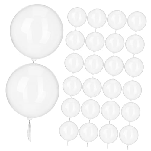 ORFOFE 100 Stück Transparente Bobo Ballons aus Tpu Wiederverwendbare Bubble Ballons mit Elastizität Lange Haltbarkeit für Festival Hochzeit Geburtstag und Partydeko von ORFOFE